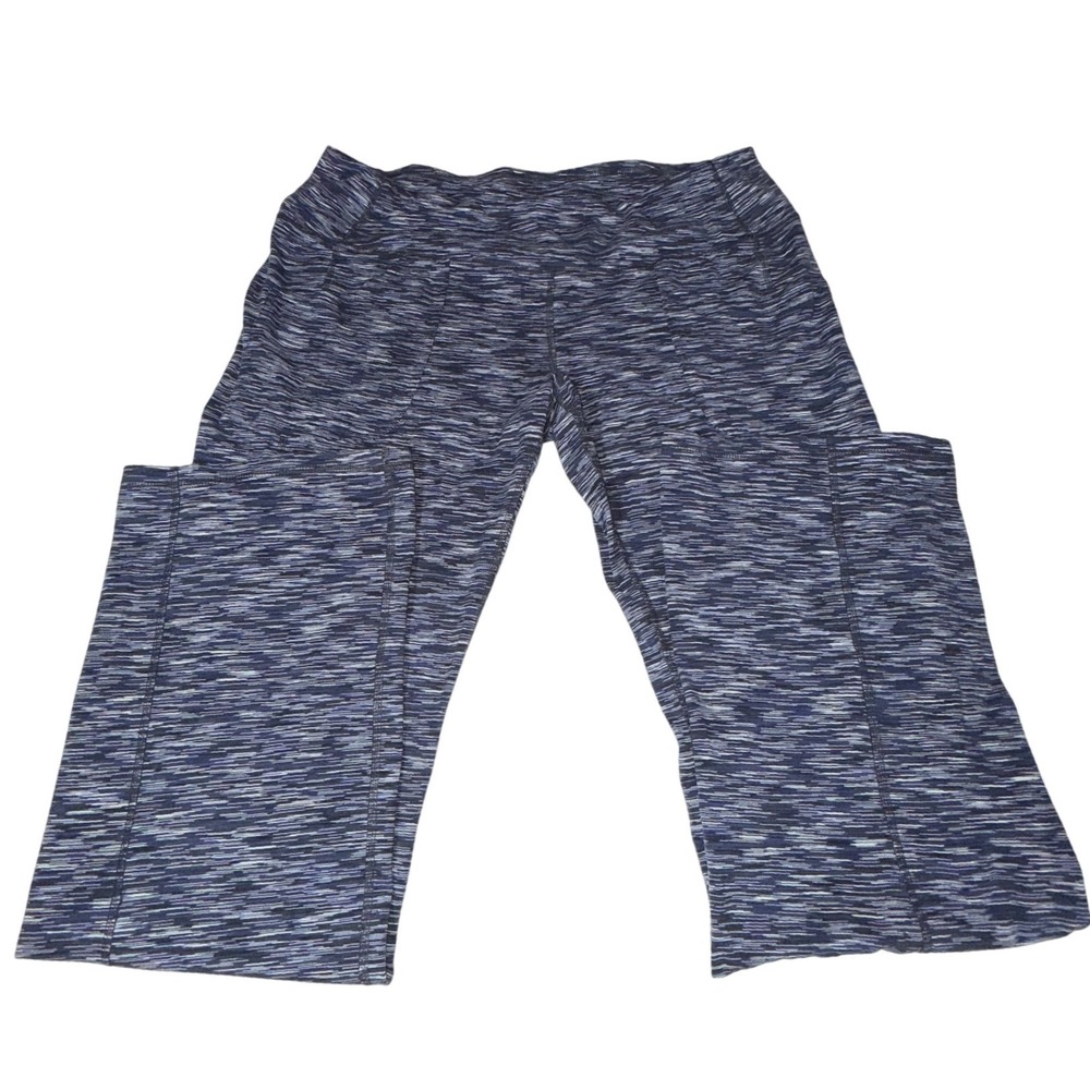 Jofit Womens XXL Space Dye‎ Wide Leg Active Pants Blue Gray Pull On 31 Inseam